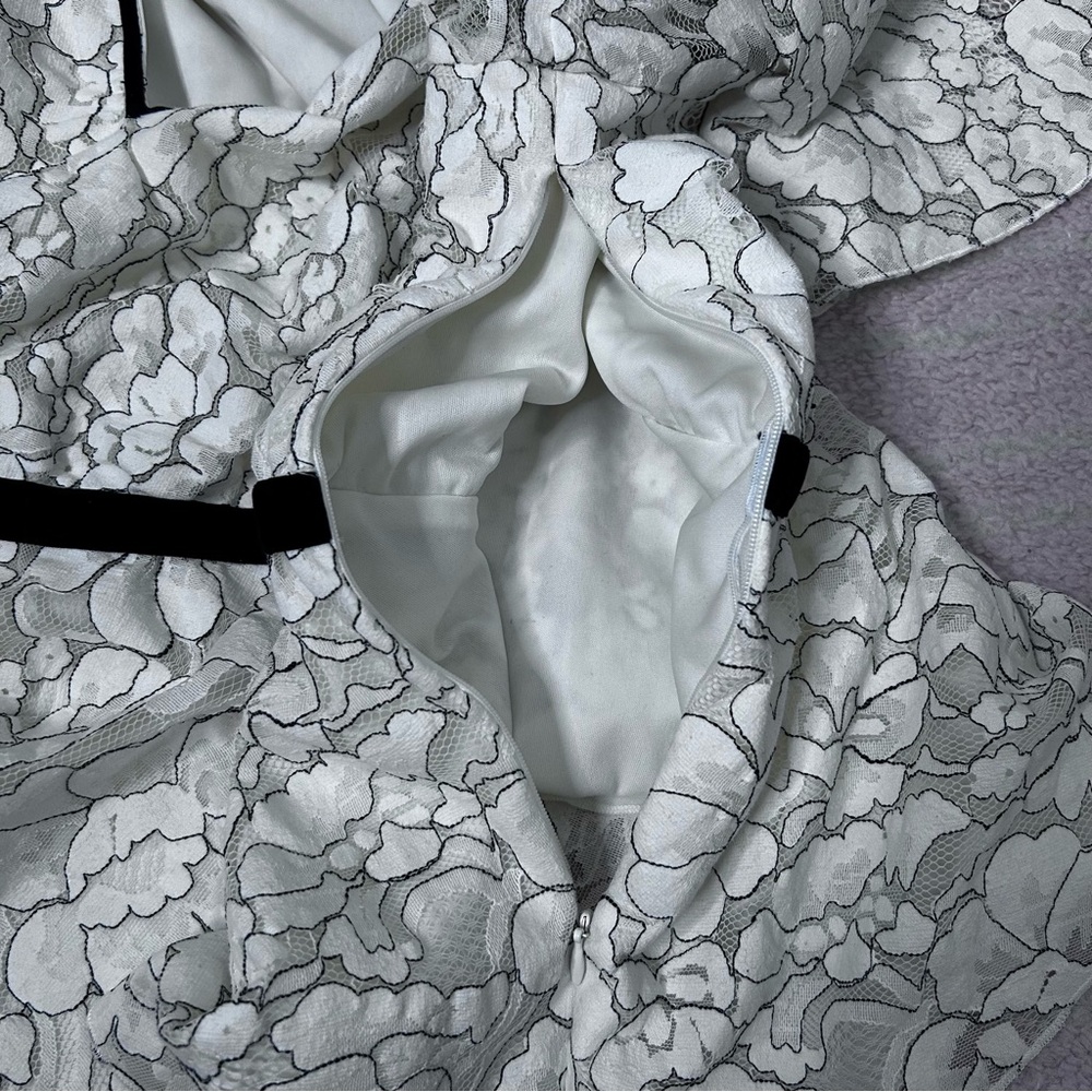 VENUS Ivory Floral Lace Blouse Velvet Trim High Low Bell Sleeves Size 20 Boho - Picture 12 of 16